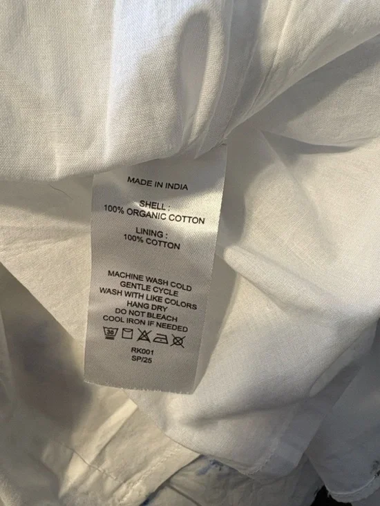 Quince 100% Organic Cotton Poplin Smocked Midi Dress Size Small Romantic Stems - Picture 12 of 12